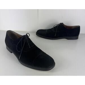 Salvatore Ferragamo Black Suede Square Toe Oxford Men's Shoes US 11.5 B
